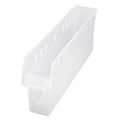 Shelf Storage Bin, Polypropylene, Clear, 8 in H, 4 3/8 in W, 23 5/8 in L