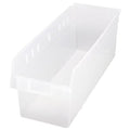 Shelf Storage Bin, Polypropylene, Clear, 8 in H, 8 3/8 in W, 23 5/8 in L