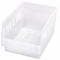 Shelf Storage Bin, Polypropylene, Clear, 6 in H, 8 3/8 in W, 11 5/8 in L