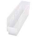 Shelf Storage Bin, Polypropylene, Clear, 6 in H, 4 3/8 in W, 17 7/8 in L