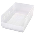 Shelf Storage Bin, Polypropylene, Clear, 6 in H, 11 1/8 in W, 17 7/8 in L