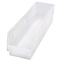 Shelf Storage Bin, Polypropylene, Clear, 6 in H, 6 5/8 in W, 23 5/8 in L