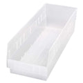 Shelf Storage Bin, Polypropylene, Clear, 6 in H, 8 3/8 in W, 23 5/8 in L