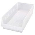 Shelf Storage Bin, Polypropylene, Clear, 6 in H, 11 1/8 in W, 23 5/8 in L