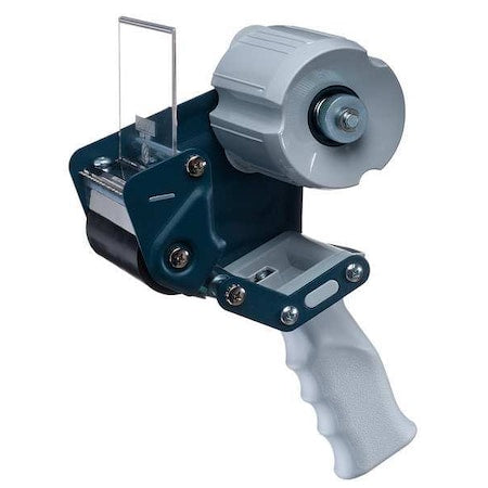 Tape Dispenser, 3 in Max. Tape Width. 5 1/2 in Tape Core Dia, Pistol, Plastic, Blue
