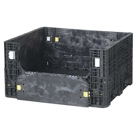 Collapsible Bulk Container 17 cu ft Volume Cap., 47 3/8 in L, 39 5/8 in W, 25 3/8 in H, Plastic
