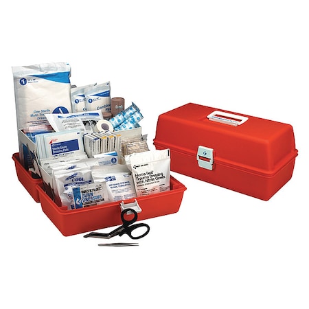 First Aid Kit and Housing, Plastic 102 Components, 1 People Served