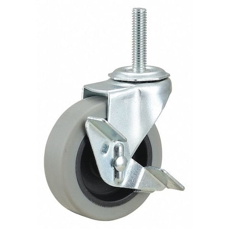 Swivel Stem Caster w/Brake, 3 in., 110 lb.