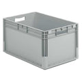Solid & Stackable Straight Wall Storage Container, 16.9 gal, 24 in L x 16 in W x 13 in H, Gray