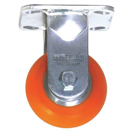 Rigid Plate Caster, Polyurethane, 650 lb.