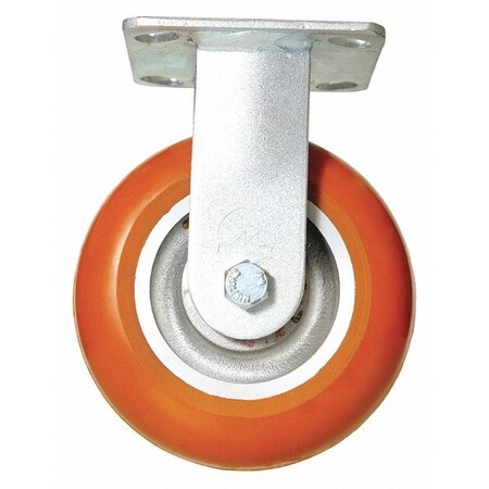 Rigid Plate Caster, Polyurethane, 1000 lb.