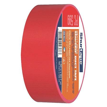 Duct Tape, Red, 60-1/8 yd L, 1-7/8 in W