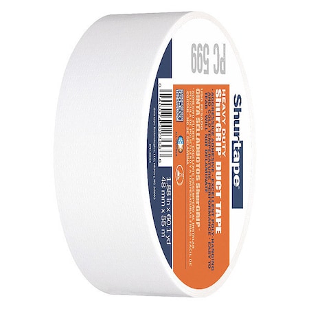 Duct Tape, White, 60-1/8 yd L, 1-7/8 in W