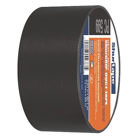 Duct Tape, Black, 60-1/8 yd L, 2-7/8 in W