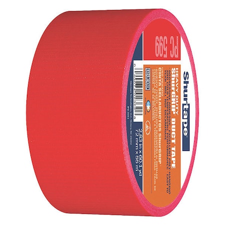 Duct Tape, Red, 60-1/8 yd L, 2-7/8 in W
