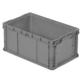 Solid & Stackable Straight Wall Storage Container, 13.3 gal, 24 in L x 15 in W x 11-1/2 in H, Gray