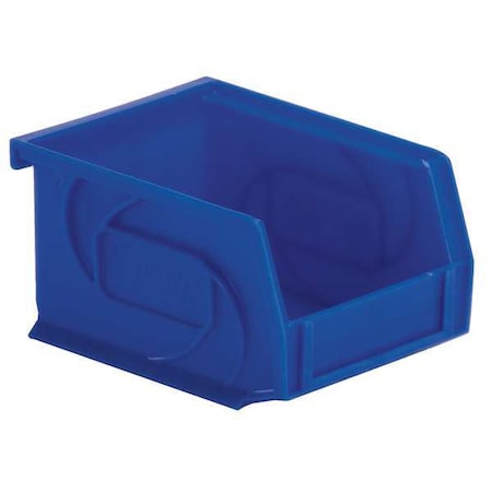 Hang & Stack Storage Bin, Plastic, Blue, 3 in H, 4 1/8 in W, 5 3/8 in L