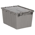 Attached Lid Container, 12.71 gal Volume Cap., 21 3/4 in L, 14 7/8 in W, 12 1/8 in H, Gray