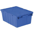 Attached Lid Container, 9.72 gal Volume Cap., 21 7/8 in L, 15 1/4 in W, 9 in H, Blue