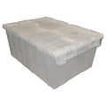Attached Lid Container, 9.72 gal Volume Cap., 21 7/8 in L, 15 1/4 in W, 9 in H, Translucent