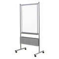 Dry Erase Board, Porcelain, 40 3/4 in, 34 3/4 in, Steel Frame, White, Gloss