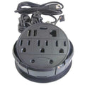 Power Strip, Recessed, 3 5-15R, 5-15P, 8 ft., Black