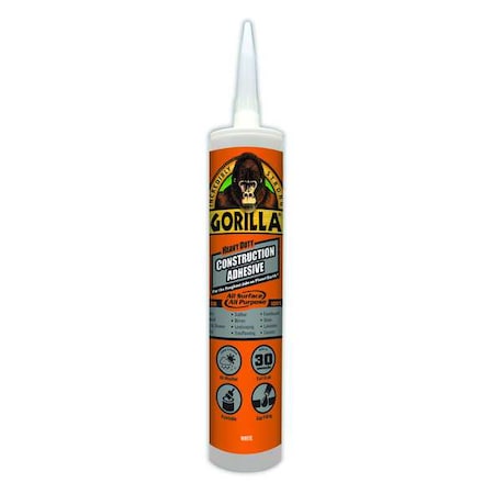 Construction Adhesive, Heavy Duty Series, White, 9 oz, Cartridge
