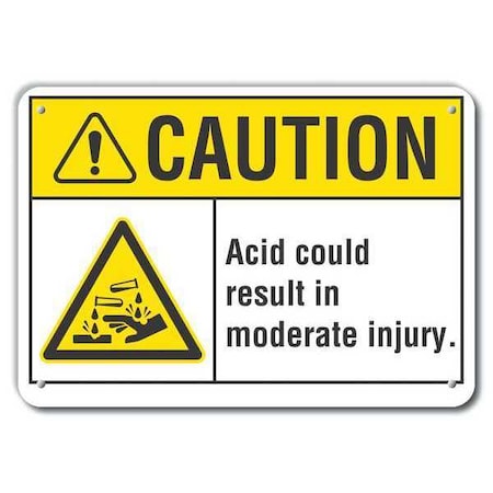 Caution Sign, 10 in H, 14 in W, Plastic, Horizontal Rectangle, English, LCU3-0003-NP_14x10