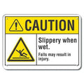 Caution Sign, 10 in H, 14 in W, Plastic, Horizontal Rectangle, English, LCU3-0018-NP_14x10