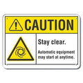Caution Sign, 7 in Height, 10 in Width, Aluminum, Vertical Rectangle, English