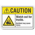 Caution Sign, 10 in H, 14 in W, Plastic, Horizontal Rectangle, English, LCU3-0015-NP_14x10