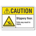 Caution Sign, 7 in H, 10 in W, Non-PVC Polymer, Vertical Rectangle, English, LCU3-0017-ED_10x7