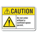 Caution Sign, 14" W, 10" H, 0.055" Thick, LCU3-0038-NP_14x10