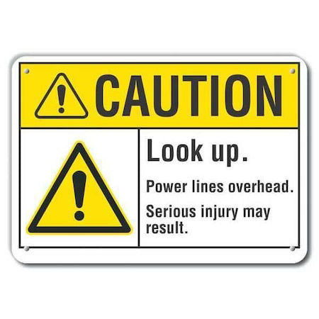 Caution Sign, Recycled Aluminum, 7 in. H, LCU3-0027-RA_10x7