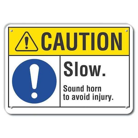 Caution Sign, 10 in H, 14 in W, Plastic, Horizontal Rectangle, English, LCU3-0049-NP_14x10