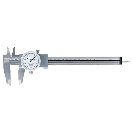 Dial Caliper, Stainless Steel, White