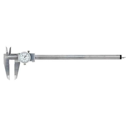 Dial Caliper, Stainless Steel, White