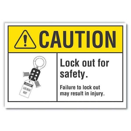 Caution Sign, 7 in Height, 10 in Width, Non-PVC Polymer, Vertical Rectangle, English