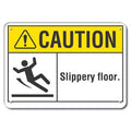 Caution Sign, 7 in H, 10 in W, Plastic, Vertical Rectangle, English, LCU3-0095-NP_10x7