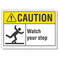 Caution Sign, 7 in H, 10 in W, Non-PVC Polymer, Vertical Rectangle, English, LCU3-0097-ED_10x7
