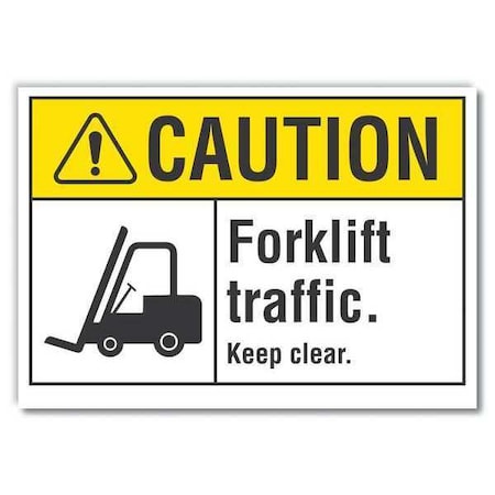 Caution Sign, 10 in H, 14 in W, Non-PVC Polymer, Horizontal Rectangle, English, LCU3-0119-ED_14x10