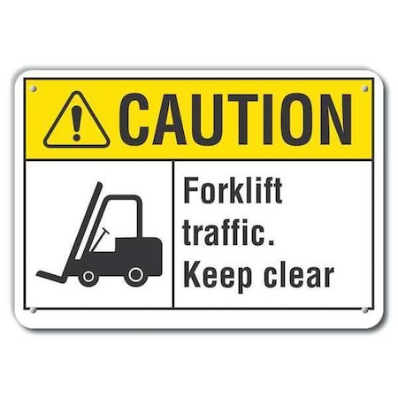 Caution Sign, 10 in H, 14 in W, Plastic, Horizontal Rectangle, English, LCU3-0120-NP_14x10