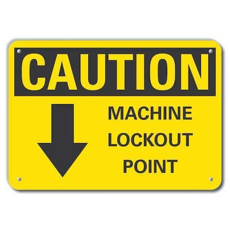 Caution Sign, 7 in Height, 10 in Width, Aluminum, Vertical Rectangle, English