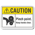 Caution Sign, 10 in Height, 14 in Width, Plastic, Horizontal Rectangle, English