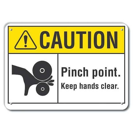 Caution Sign, 10 in Height, 14 in Width, Plastic, Horizontal Rectangle, English