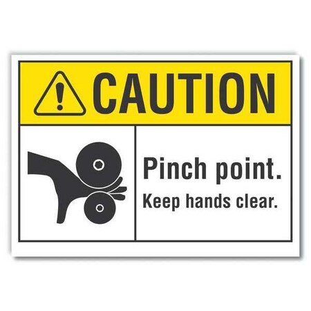 Caution Sign, 10 in Height, 14 in Width, Non-PVC Polymer, Horizontal Rectangle, English