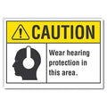 Caution Sign, 10" W, 7" H, 0.004" Thickness, LCU3-0109-ED_10x7