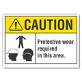 Caution Sign, 10" W, 7" H, 0.004" Thickness, LCU3-0113-ED_10x7