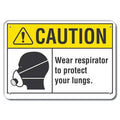 Caution Sign, 14" W, 10" H, 0.055" Thick, LCU3-0117-NP_14x10