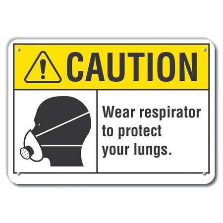 Caution Sign, 14" W, 10" H, 0.055" Thick, LCU3-0117-NP_14x10